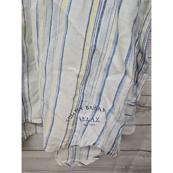 Tommy Bahama 100% Linen Shirt Mens XL Striped Long Sleeve Button Up‎ Casual Vaca - Picture 2 of 10